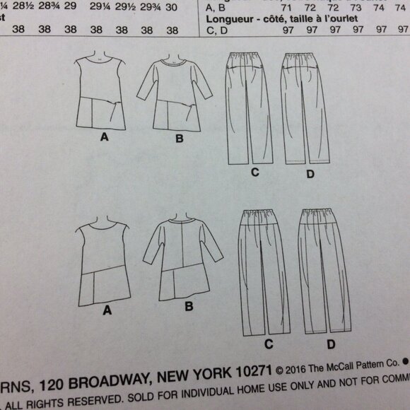 Vogue 9193 Marcy Tilton Misses Tunic Pants Pattern Uncut Sz 16 18 20 22 24 Easy - Picture 6 of 10